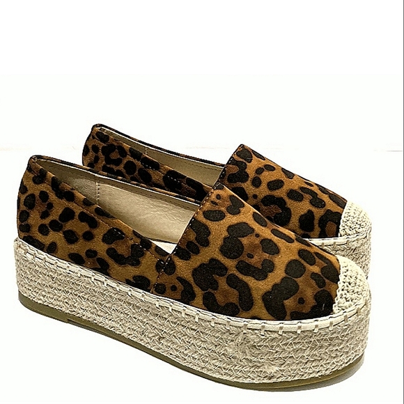 Platform Leopard Slip-On Espadrilles - Picture 2 of 9